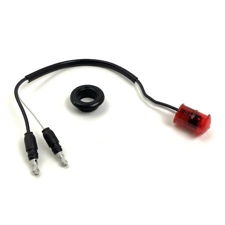 Truck-Lite 33 Series, LED, Red Round, 1 Diode, Marker Clearance Light, P2, Black Rubber Grommet Mount 33050R3